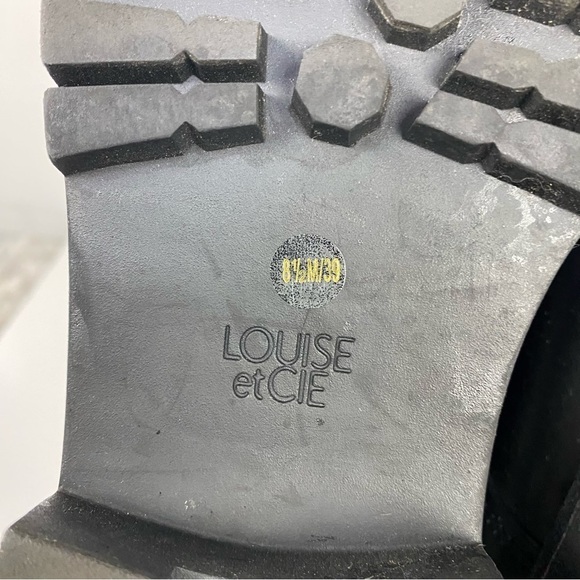 Louise Et Cie Black Leather Combat Moto High Top Boots Minimalist Grunge - Picture 7 of 7